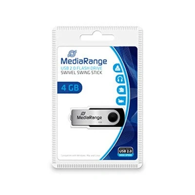 Imagen de MediaRange Flexi Memoria USB 4GB MR907 15MB/s 2.0 Negro Plata