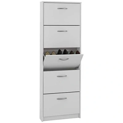 Imagen de FMD Möbel Zapatero Step 5, 58,5 x 168,5 17 cm, Blanco