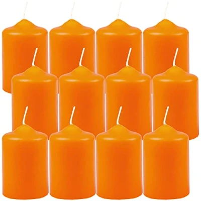 Imagen de HS Candle Velas de cera, color verde oscuro, diámetro 4 cm x 6 (12 unidades), oscuro