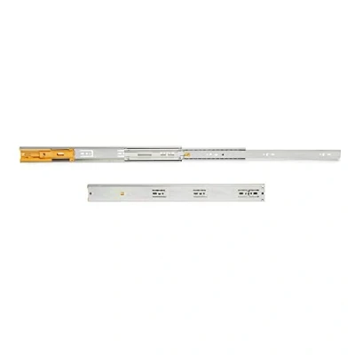 Imagen de Emuca guías laterales para cajones con rodamiento de bolas 45 mm x 550 mm, pack 1 juego extracción total cierre suave