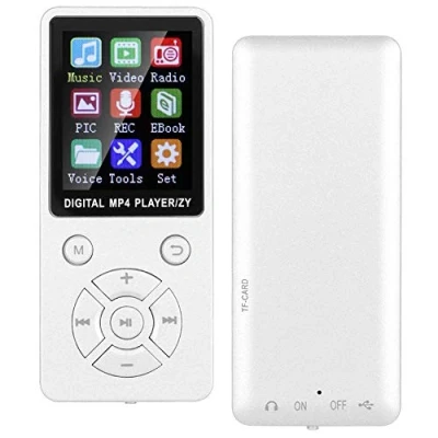 Imagen de Reproductor MP3/Reproductor MP4, Pantalla de 1.8 Pulgadas Radio FM portátil multifunción 8G Soporte Bluetooth Tarjeta Memoria 32G Botones tácticos Ocho diagramas(Blanco)