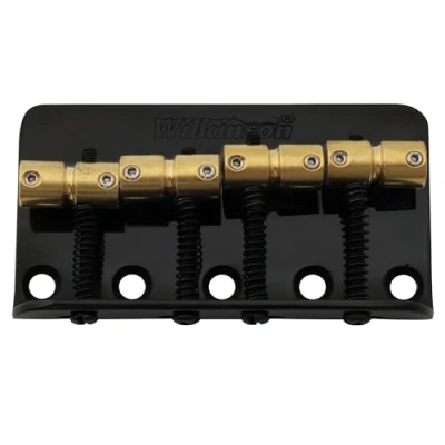 Imagen de Wilkinson WBBC Vintage 4 Cuerdas Puente Bajo Selletas Latón para Eléctrico Fender Precision Jazz Bass,Negro