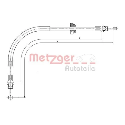 Imagen de METZGER 11.5571 Cable de Freno Mano delante 1052/632 COFLE FORD: Transit Mk5 Furgón, Camión plataforma/Chasis, Bus