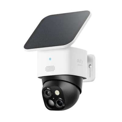 Imagen de eufy Security SoloCam S340 cámara de Seguridad Solar inalámbrica para Exteriores, 3K, vigilancia 360, sin Puntos Ciegos, Wi Fi 2.4 GHz, Compatible con HomeBase 3