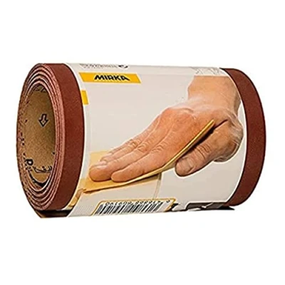 Imagen de Mirka Red rollo de papel lija 115mm x 5m / grano P100 1 Para lijar madera, metal y plástico