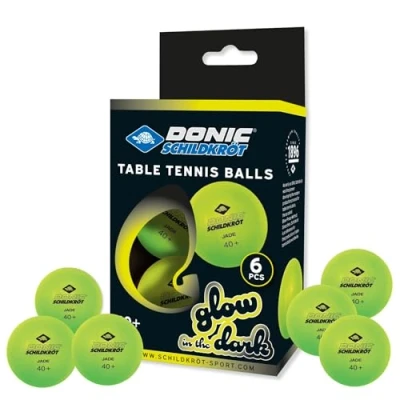Imagen de Donic Schildkröt Pelotas de Tenis Mesa Glow in The Dark, 6 Fluorescentes Color Verde Claro, Calidad Poly 40+, para Jogar en la Oscuridad, 608507