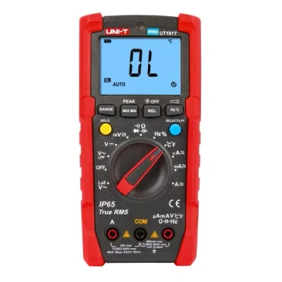 Imagen de UNI T UT191E Multímetro Profesional con IP65, 600 V AC/DC, 20A, 10Hz 1MHz