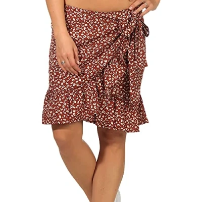 Imagen de ONLY Onlolivia WRAP Skirt Falda cruzada, Mujer, Talla: XL, Henna