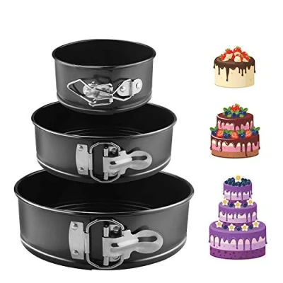 Imagen de EKKONG Moldes Para Pasteles, Redondo Spring Forma Set, Molde de Horno Antiadherente, 250Resistente al Calor, 3 Piezas, diámetro 11/18.5/23 cm