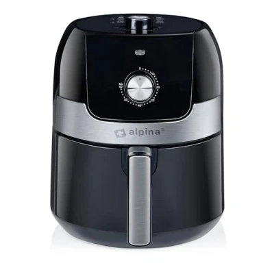 Imagen de Alpina Airfryer Freidora de aire caliente 3,5 l 1400 W Temperatura ajustable 80 a 200 C para 3 5 personas Horno con temporizador hasta 60 minutos Apto lavavajillas Metal Negro
