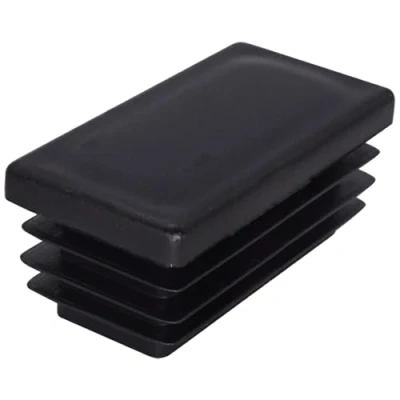 Imagen de SKIR&#039;CO 20 tapones rectangulares de plástico 25 x 50 mm, tapas tubo mate, insertos rectangulares, para postes valla, color negro RAL 9005