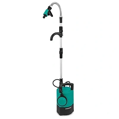 Imagen de VONROC Bomba sumergible de 400 W para barril agua lluvia, 5200 l/h, protección contra el funcionamiento en seco, interruptor flotador ajustable, cable 10 m