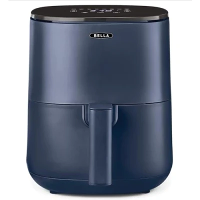 Imagen de BELLA Freidora de Aire con Pantalla Táctil 3L, Sin Precalentamiento, Sartén Antiadherente y Bandeja para Elementos Crujientes, Color Azul Mate