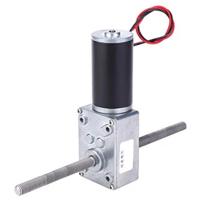 Imagen de Motor de caja engranajes alto torque 12V, engranaje helicoidal doble eje M8 reducción mano derecha, dos dientes rectos(Reduction Ration 670)