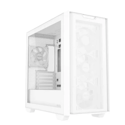 Imagen de ASUS A21 Plus TG ARGB White microATX Caja para PC (ventiladores preinstalados, panel frontal de malla, compatible con placas base conectores ocultos, radiadores 360 mm, tarjetas gráficas