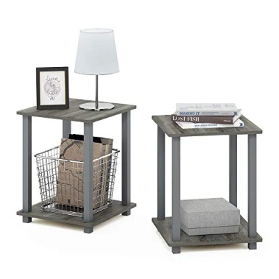 Imagen de Furinno Simplistic Mesa Auxiliar, Gris Roble francés/Gris, Talla única