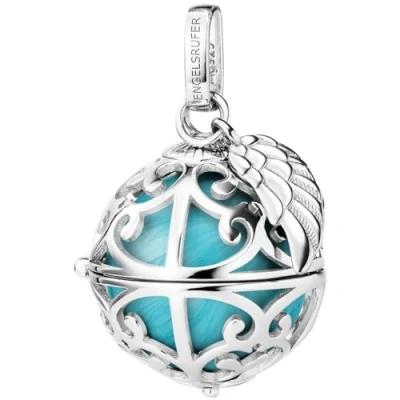 Imagen de Engelsrufer Collar con colgante de alas Plata ley bola sonido intercambiable S en color turquesa para mujer, abrir, tamaño: 19,5 cm, ER 23 26 S, esterlina, No es