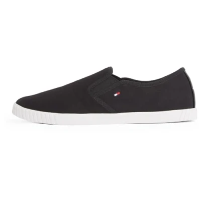 Imagen de Tommy Hilfiger Sneaker Tipo mocasín Mujer Canvas Slip On sin Cordones, Negro (Black), 36