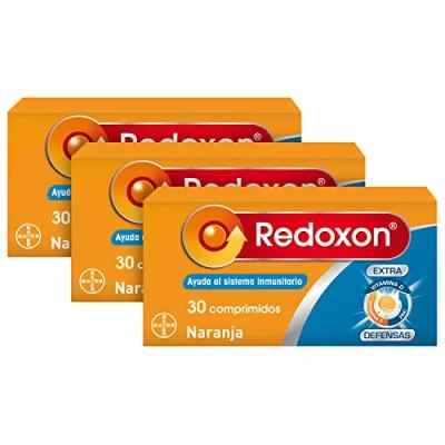 Imagen de REDOXON Vitamina C Extra Defensas Complemento Alimenticio con D y Zinc, Ayuda al Sistema Inmunitario, Sabor Naranja, 90 Comprimidos Efervescentes