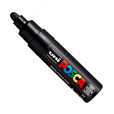 Imagen de Posca Uni PC 7M Rotulador (punta de bola grande, 4,5 5, 5 mm, 15 colores), color negro