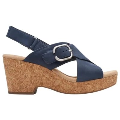Imagen de Clarks Paloma Giselle, Sandalia Mujer, Nubuck Azul Marino, 41 EU