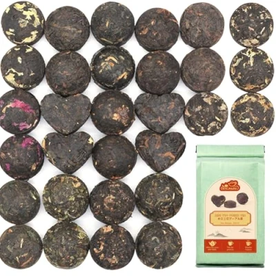 Imagen de LWXLJMJZC Tè Puerh dello Yunnan Mini Tuo Cha 30 Piezas (10 Gustos * 3 Piezas) Té Chino Pu Erh (Maduro y Crudo) Pu&#039;erh