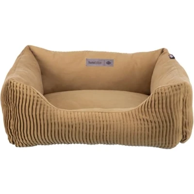 Imagen de TRIXIE Cama para Perros Marley de 60 x 50 cm en Ocre, Cesta Cuadrada pequeños, cómoda con Funda algodón Lona, Suave y Lavable, 37693