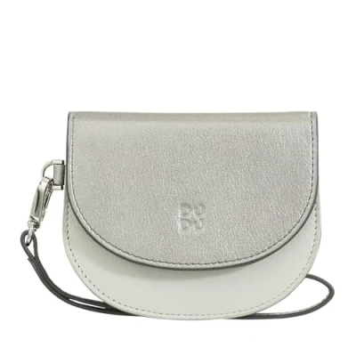 Imagen de DUDU Cartera de Piel para Mujer, Pequeña Colores Monedero, Billetero y Tarjetero con Correa Plata