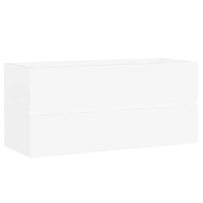 Imagen de vidaXL Armario para Lavabo Lavamanos Inodoro Aseo Muebles Mobiliario Almacenamiento Estante Robusto Estable Madera Contrachapada Blanco 100x38,5x45 cm