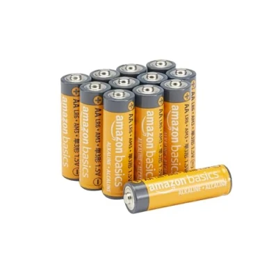 Imagen de Amazon Basics Pilas Alcalina AA Performance, Paquete de 12, Diseño variable