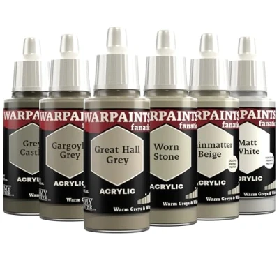 Imagen de The Army Painter, Warpaints Fanatic Flexible Triad: Warm Greys &amp; White 6 x 18 ml Pinturas Acrilicas, Grises y Blancos Cálidos Pintura Miniatura para D&amp;D miniatures Warhammer Figuras