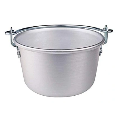Imagen de Pentole Agnelli Family Cooking Alluminio Caldero con Mango arqueado, Aluminio, Plateado, 22 cm