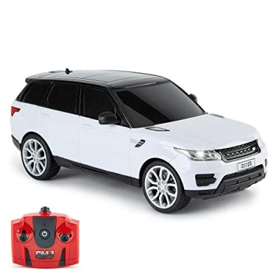 Imagen de CMJ RC Cars ™ Range Rover Sport con Licencia Oficial Iluminación de Trabajo Coche a Distancia 1:18 y 2,4 GHz, Color Blanco