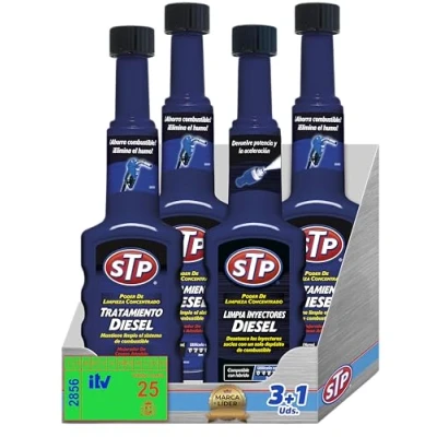Imagen de STP Limpia Inyectores DIESEL + 3 Tratamientos PACK DE 3+1 PRE ITV 1 HORA Reduce emisiones, ahorra combustible y mejora el rendimiento, 4X200 ml