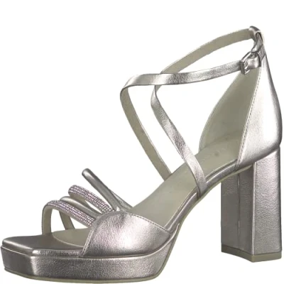 Imagen de MARCO TOZZI 2 28356 30, Sandalia con talón para Mujer, Gris (Platinum Comb), 39 EU
