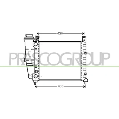Imagen de PRASCO FT127R002 Radiador, refrigeración del motor Aluminio 390 322 34 Aletas unidas mecánicamente FIAT: Uno Hatchback