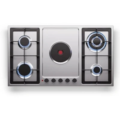 Imagen de Klarstein MultiChef 5 Placa De Gas Y Eléctrica Quemadores (4 Gas, 1 Eléctricos), 10.00W, Acero Inoxidable, Encendido Automático, Seguridad Anti Llama, Compatible Glp &amp; Natural, 87X8X50Cm
