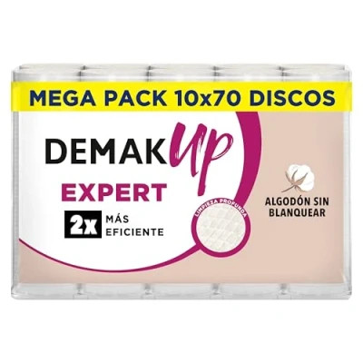 Imagen de Demak&#039;Up Expert 10x70 Discos de algodón desmaquillantes Redondos Fibra Natural sin blanquear 700