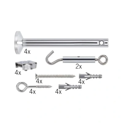Imagen de Paulmann 178.34 17834, Juego para tensado 165 mm Cromo, Accesorio Sistemas halógenos, 12 V, Incl. Deflector, argollas, Tacos, Tensor de Cable, Clips Planos