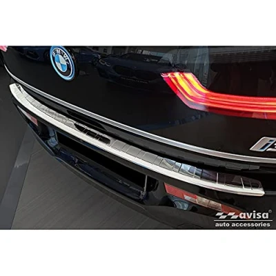 Imagen de Avisa Protector del Parachoques Trasero Inoxidable Compatible con BMW i3 (i01) Facelift 2017 &#039;Ribs&#039;
