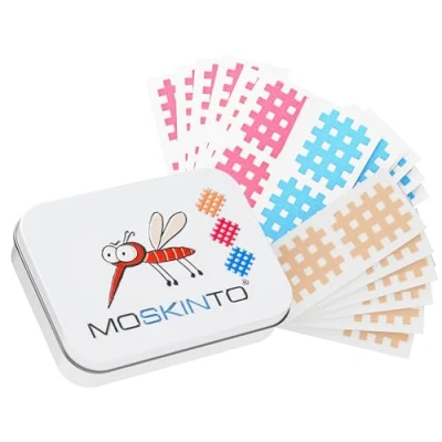Imagen de MOSKINTO parches antimosquitos pack familiar de 42 colores en lata Picor, mosquitos, tábanos, abejas, jejenes, cura picaduras, multicolor