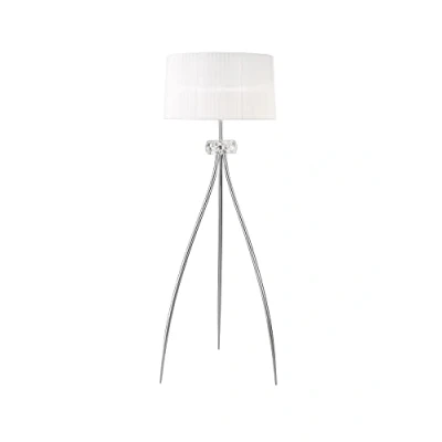Imagen de Mantra Iluminación. Modelo LOEWE. Lámpara de pie fabricado en acero, k9 y tela acabado color cromo