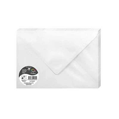 Imagen de Clairefontaine 5652 C Pack de 20 sobres 16,20 x 22,90 0,10 cm, color Blanc Irisé 16.20 22.90 0.10
