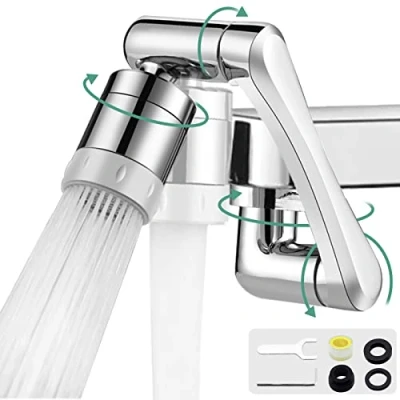 Imagen de DUNSOO 1440 Multifuncional Extensor de Grifo Giratorio, Cocina Dos Modos Salida Agua, Boquilla Rosca 20/22/24mm para Baño