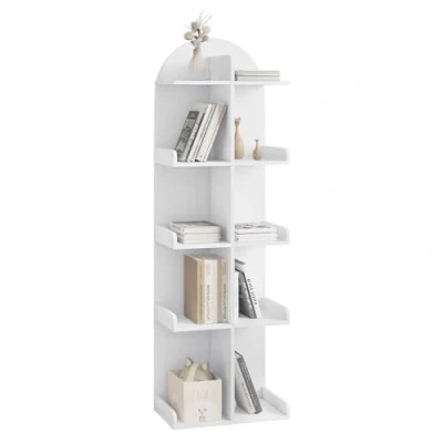 Imagen de WOLTU Libreria Blanca de 5 Niveles, Estanteria Libros con 10 Compartimentos, Biblioteca Estanteria,Libreria Arbol, Almacenamiento para Salon, Estudio y Oficina, Blanco, SK037ws