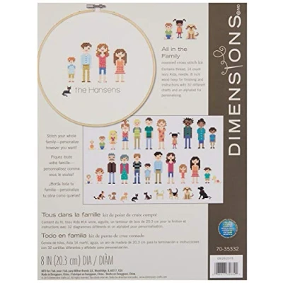 Imagen de Dimensions 70 35332 Kit de Punto Cruz con aro: Todo en la Familia