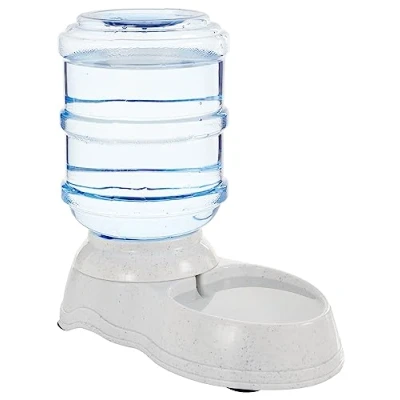 Imagen de Amazon Basics Dispensador de agua, por Gato, Perro, 3.8 litros (1 Galones), Pequeño, Transparente
