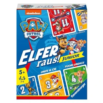 Imagen de Ravensburger Paw Patrol Raus Ryder 20953 Patrulla Juego de Cartas Sencillo para 2 6 Jugadores a Partir 5 años, Canina elfer out Junior (20953)