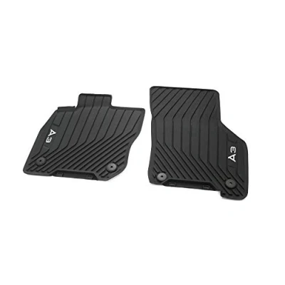 Imagen de Audi 8Y1061501B041 Alfombrillas de Goma para Todo Tipo Clima, 2 Delanteras, con Texto A3, Solo híbrido Suave, Color Negro