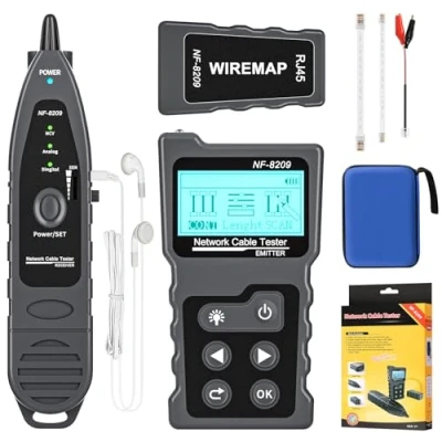 Imagen de KOLSOL probador de cables con PoE Multifunción Wire Tracker Network cable Tester NF 8209 LAN LCD sin contacto para Cat5 Cat6 subterráneo línea telefónica herramienta